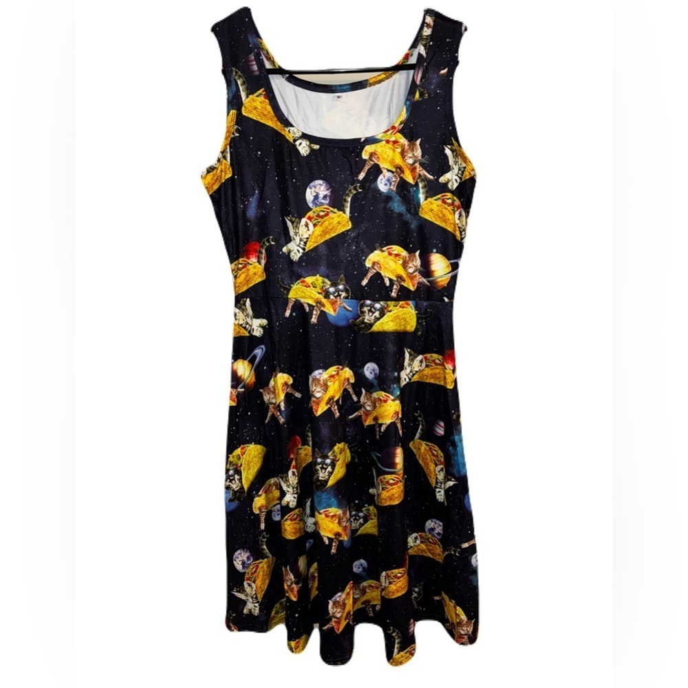 💰Galaxy Space Cats Taco Sleeveless new Sz M
Scoop Neck A Line Midi Dress whimsy